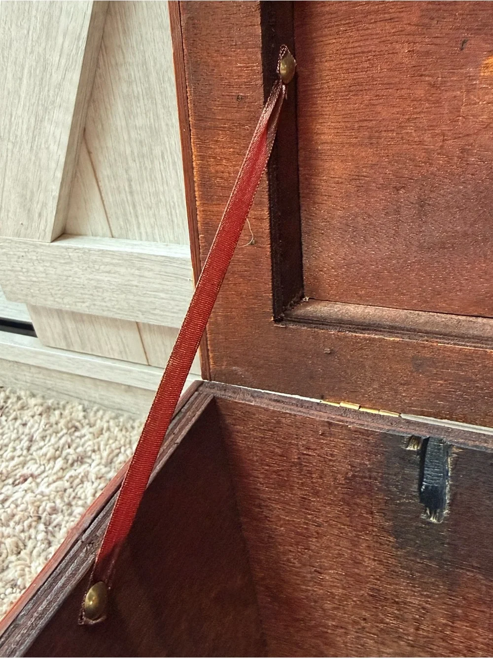 Wooden boho split Bamboo  Storage Box/keepsake Chest - Brown